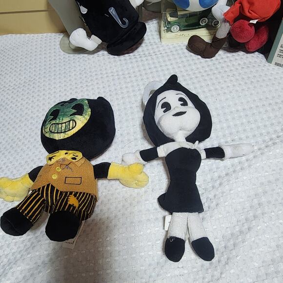 BENDY EUC SET OF 2 PHATMOJO BENDY & INK MACHINE COLLECTIBLE STUFFIES FIGURES - Picture 1 of 3